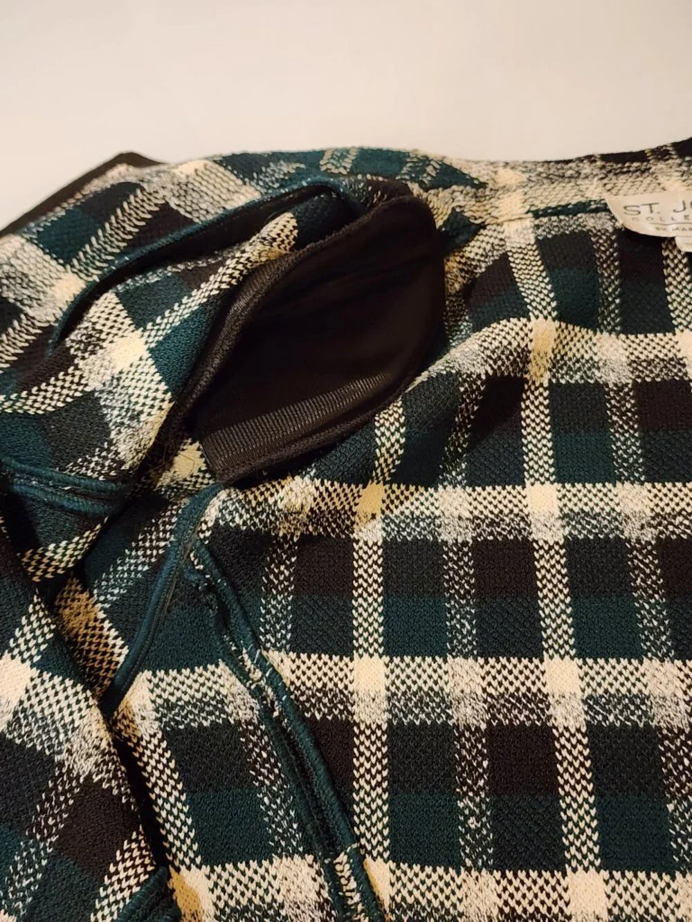 Excellent!!| US 8| ST JOHN: Emerald Green/Black Classic Blazer Jacket - Picture 8 of 14